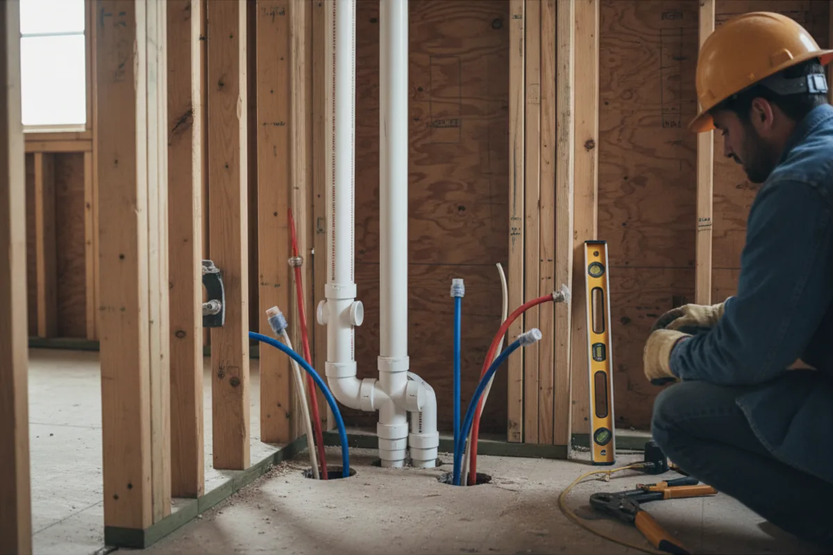 Drain and supply rough-in during Drain Cleaning in Westfield